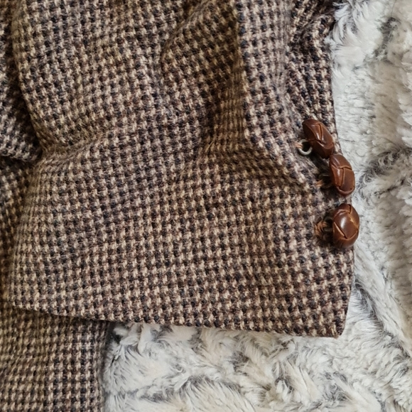 VTG Barney's 100% Wool Suit Jacket Tweed Small - Picture 5 of 13